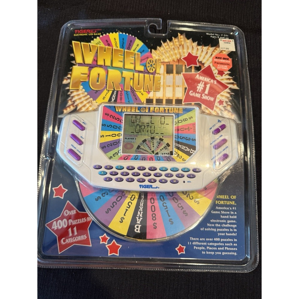 Tiger Electronics Wheel of Fortune Handheld Electronic Game 1995 7-531 NEW